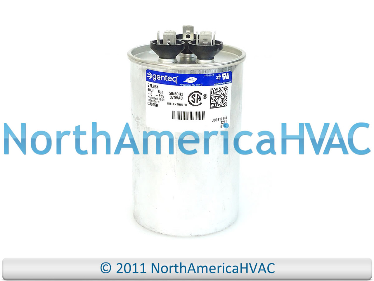 Capcom GE Genteq Capacitor Dual Run Round 60/5 uf MFD 370